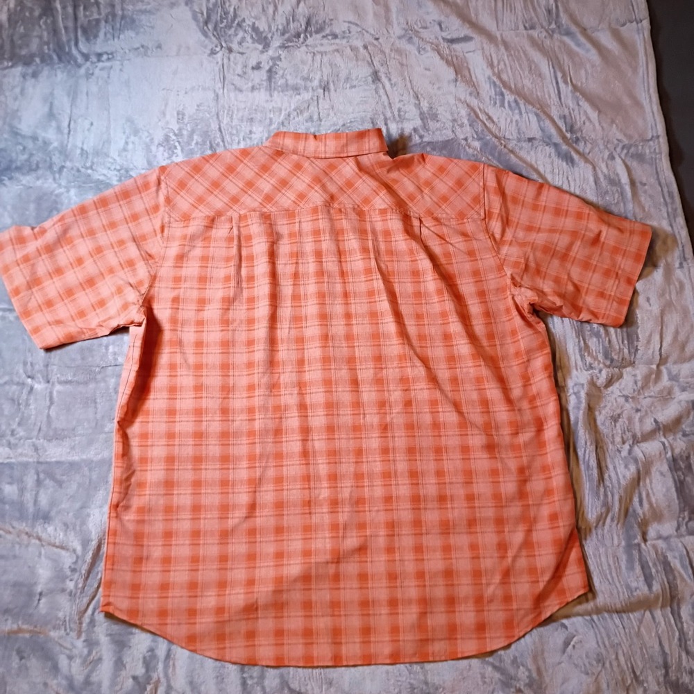 Orvis‎ Mens XXL Orange Plaid Short Sleeve Button Down Fishing Shirt 1494392 - Picture 2 of 8